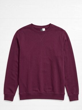 H&M Divided Plum Burgundy V-Stitch Crewneck Sweatshirt Medium